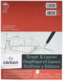 Canson Artist Series Graph and Layout Paper, 8 by 8 Blue Grid, Foldover Pad, 8.5x11 inches, 40 Sheets (20lb/75g) - Artist Paper 