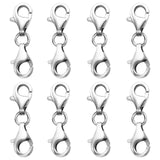 OHINGLT Double Lobster Claw Clasps Necklace Extender Silver, Double End Design Necklace Clasps and Closures, Bracelet Connector 
