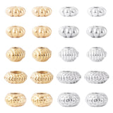 KISSITTY 20Pcs Tibetan Style 304 Stainless Steel Beads Antique Sliver Corrugated Spacer Beads Bulk Mixed Style European Bead Col