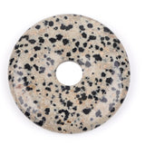 GEM-Inside 50mm Dalmation Jasper Stone Circle Donuts Beads for Pendant Jewelry Making Power Energy Chakra Massage GuaSha Scrapin