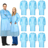 Xuhal 150 Pack Disposable Isolation Gowns PPE Gowns Disposable Bulk Fully Closed Double Tie Back Elastic Cuffs for Home Isolatio
