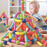 BAKAM Magnetic Building Blocks for Kids Ages 4-8, STEM Construction Toys for Boys and Girls, Large Size Magnetic Sticks and Ball