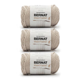 Bernat Macrame Taupe Yarn - 3 Pack of 250g/8.8oz - Cotton - #6 Super Bulky - Knitting, Crocheting & Crafts