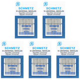 50 Schmetz Universal Sewing Machine Needles Assorted Sizes Box of 5 Cards