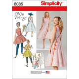 Simplicity 8085 1950s Vintage Fashion Womens Wrap Dress Sewing Patterns, Sizes 1422