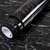 Yancorp 24x394 Black Contact Paper White and Black Peel and Stick Wallpaper Marble Stick on Kitchen Counter Tops Self Adhesive R
