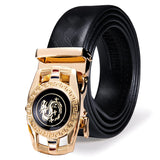 Ratchet Belt Black Gold Dragon Sign Fashion Automatic Buckle Adjustable Sliding Ratchet Strap Business Casual Wedding MenS Belt