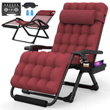 Suteck Oversized Zero Gravity Chair,33In XXL Lounge Chair w/Removable Cushion&Headrest, Reclining Camping Chair w/Upgraded Lock 