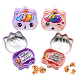 TERA13 Kids Unicorn Pencil Sharpene2 with Builtin Shavings Box |Dual Hole Manual Sharpener |Cute Cartoon Pencil Sharpener for S
