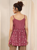 Libas Women'S Cotton Floral Anarkali Kurtis (29386O_Red_S)