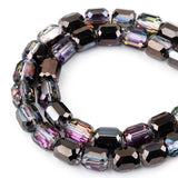DIQIO 8x9mm Sparkle Barrel Faceted Crystal Beads (77-82pcs, Magenta Black)