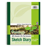Pacon 4798 Ecology Sketch Diary, 11 x 8 1/2, Unruled, White, 70 Sheets, 1 Pad