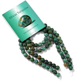 Risyfjew 100PCS 8mm Natural African Turquoise Beads Gemstone Round Loose Beads for Jewelry Making Chakra Crystal Stone Beads for