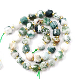 Malahill Wholesale Natural Faceted Stone Beads for Jewelry Making Sold per Bag 5 Strands Inside Cube Tree Agate 8mm