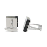 MENDEPOT Classic Genuine Onyx and Mother of Pearl Cufflinks Men Classic Cuff links With Box