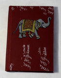 Mycarbonfootprint Divine Print Recycled Cotton Handmade Paper Cover Notebook In Maroon Color / Ledger Account/ Travel Book/ Art 