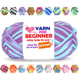 50g Rainbow Beginner Crochet Yarn for Crocheting and Knitting Multicolor Cotton Crochet Yarn for Beginners Easy Yarn for Beginne