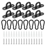 uxcell 8 Pcs Pad Eye Plate, 1.8 Inch 304 Stainless Steel Ceiling Hooks & Snap Hook Marine Hanging U Hook with Screws & Anchors f