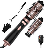 3 in 1 Rotating Hair Dryer Brush, Auto Rotating Blow Dryer Brush Spinning with 2 Brushes (2 & 1.5), Negative Ionic Brush Blow Dr
