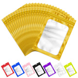 100 PCS Resealable Mylar Bags with Zipper and Frosted Clear Window Smell Proof Packaging Bags Foil Pouch Zipper Bag for Food Sel