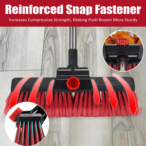 16.5 Outdoor Broom for Floor Cleaning Heavy Duty Push Broom with 53 Long Handle,Outdoor Broom for Deck,Driveway,Garage,Yard,