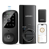 Smart Door Lock with Camera - 6 in 1 Keyless Entry Door Lock, Built-in Wi-Fi Deadbolt for Front Door, Fingerprint, Password, APP