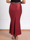Nykd Everyday Saree Petticoat For Women - Shapewear With Drawstring, Side Slit, Mermaid Cut - Saree Shapewear, Nyoe01, Maroon, L