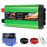 3000W Pure Sine Wave Power Inverters, LVYUAN 6000W Peak Power 12V DC to AC 120V Power Converter for RV, Truck, Outdoor, Remote C