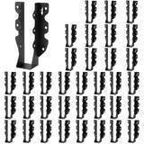 2x8 Joist Hangers, 36 Pcs Hurricane Ties for Rafters Tie Brackets, Black Powder Coating Joist Brackets for Ceiling Joists and Fl