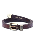Aditi Wasan Brown Embossed Genuine Leather WomenS Belt
