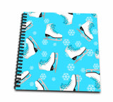 3dRose db_77478_1 Figure SkatingSkate and Snowflake PrintIce Blue Drawing Book, 8 by 8Inch