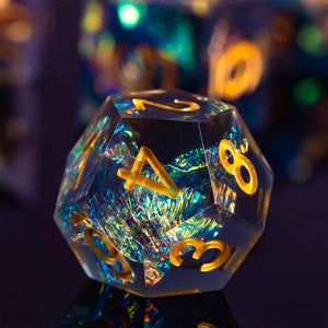 DND Dice Set Handmade 7 Accessories Sharp Edge Dice for Dungeons and Dragons TTRPG Games, Multi-Sided RPG Polyhedral Resin Sharp