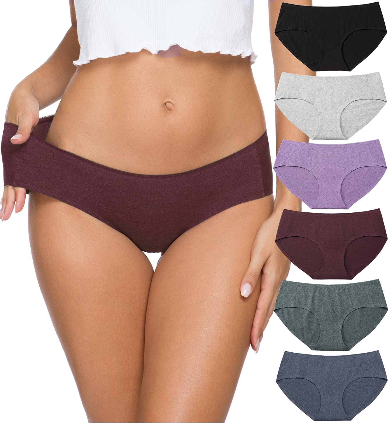 Altheanray WomenAs cotton Seamless Underwear Breathable, cotton Hipster Panties for Women (3028S-BLP)