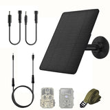 6W Solar Panel for Trail Cameras, 6V/9V/12V Solar Battery Charger Kit Built-in 6000mAh Rechargeable Battery Trail Camera Solar P