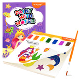 YPLUS Paint with Water Books for Toddlers, Watercolor Painting Paper for Kids Ages, Art Craft Gift for Drawing with Brush Christ