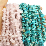 favoramulet 5-8mm Rose Quartz & Green Howlite Turquoise Tumbled Stone Chip Beads for Jewelry Making, Irregular Shaped Healing Cr