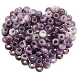 Nupuyai Pack of 30 12x6mm Large Hole Stone Loose Beads for Jewelry Making, Polished Rondelle European Beads fit Charms Bracelet,