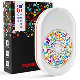 TECH8 USA Undetectable Mouse Mover Jiggler with Ambient Glow Ring and Hologram Disc for Laptops, PC, No Software, Random Movement, Designed, Patented and Trademarked in USA - 3D Hologram Glass