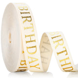 10 Yard Happy Birthday Cotton Ribbon Glitter Elegant Ribbon for Craft Gift Wrapping Birthday Decorations