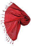 Saba Fashion Women Striped Scarf Shawl Dupatta Hijab Wrap Scarves Stoles (Red)