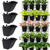 Bio Blooms Agro India Private Limited, Vertical Wall Hanging Garden Pots| 4 Pots | Black Color | Outdoor Use & Indoor Use