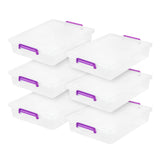 IRIS USA 6 Qt. Plastic Craft Storage Container Bins with Lids, 6 Pack, Small Art & Office Supply Organizer Tote, Sensory Bins & 