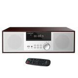 LONPOO Stereo Shelf System for Home, Vintage CD Player 40W RMS Micro Mini System with Remote Control, Bluetooth, FM Radio, USB M