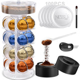 Nessus Vertuo Pods Holder for Nespresso Pods Vertuo, Reusable Pods Kit for Nespresso Vertuo, Refillable Coffee Pods with 100PCS 