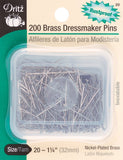 Dritz 20 Dressmaker Pins, Brass, 11/4Inch (200Count)