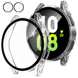 Tensea [2Pack for Samsung Galaxy Watch FE 2024/5 2022/4 2021 Screen Protector Case 40mm Accessories, Protective Face Cover Built