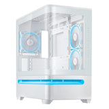 ASUS Prime AP202 ARGB White mATX pc case with Fully Tempered Curved Glass, Supports Graphics Cards up to 420mm Long, 360mm Long 