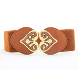 Redhorns Elastic Fabric Waist Belt For Women Dresses Heart Shaped Design Stretchy Ladies Belt For Saree Girls Jeans Free Size 