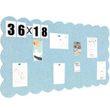 Mooliwe Scalloped Felt Bulletin Board Foldable Pin Cork Board Alternative for Wall Foldable Picture Vision Self Adhesive Bulleti
