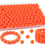 Kovict 145pcs Silicone Beads, 15mm Silicone Beads for Keychain Making, Pens Bracelet Necklace DIY Crafts(Orange)